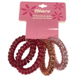 Coiled Hair Bands - Pink