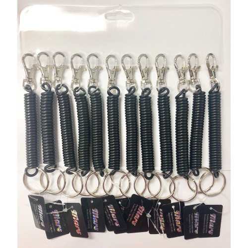 Black Coiled Keychain